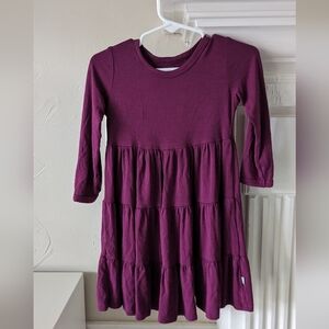 Kyte Baby | Long Sleeve Tiered Dress in Dahlia